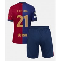 Dres Barcelona Frenkie de Jong #21 Domáci pre deti 2024-25 Krátky Rukáv (+ trenírky)